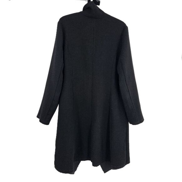 Babette Coat Jacket Black Long Duster Collared Button Front Long Sleeve Size XL - Picture 4 of 4